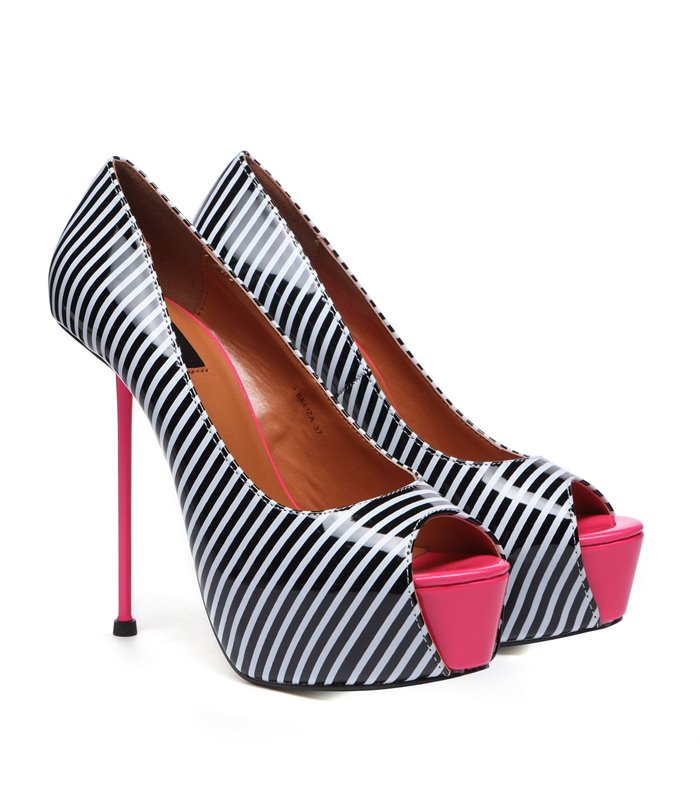 ---Giaro Peeptoe Plateau Pumps BELIZA Multi/Fuchsia