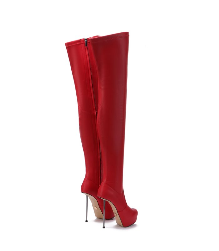 Giaro Overknee Plateau Boot BRISA RED MATTE