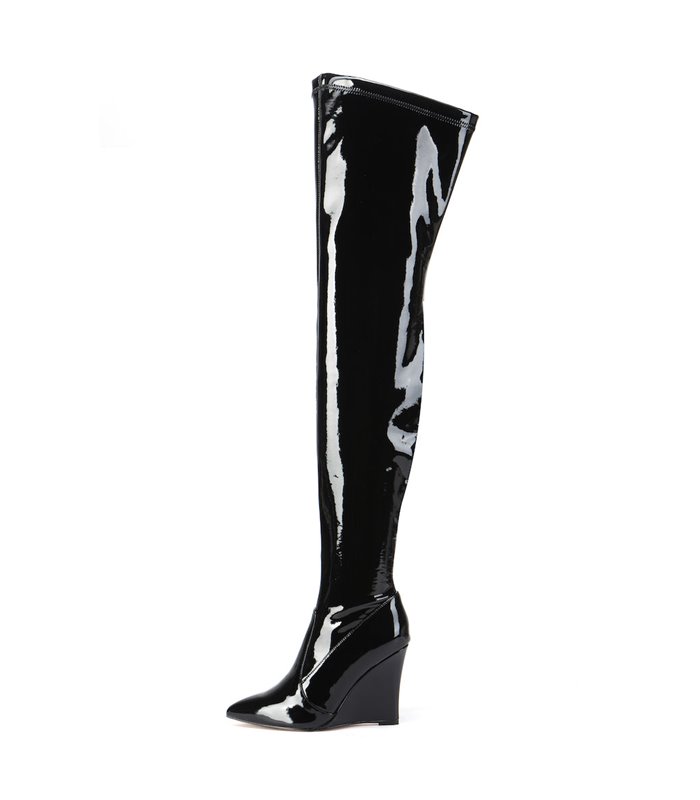 Giaro Overknee Boot EVERSON BLACK SHINY