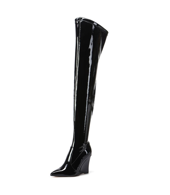 Giaro Overknee Boot EVERSON BLACK SHINY