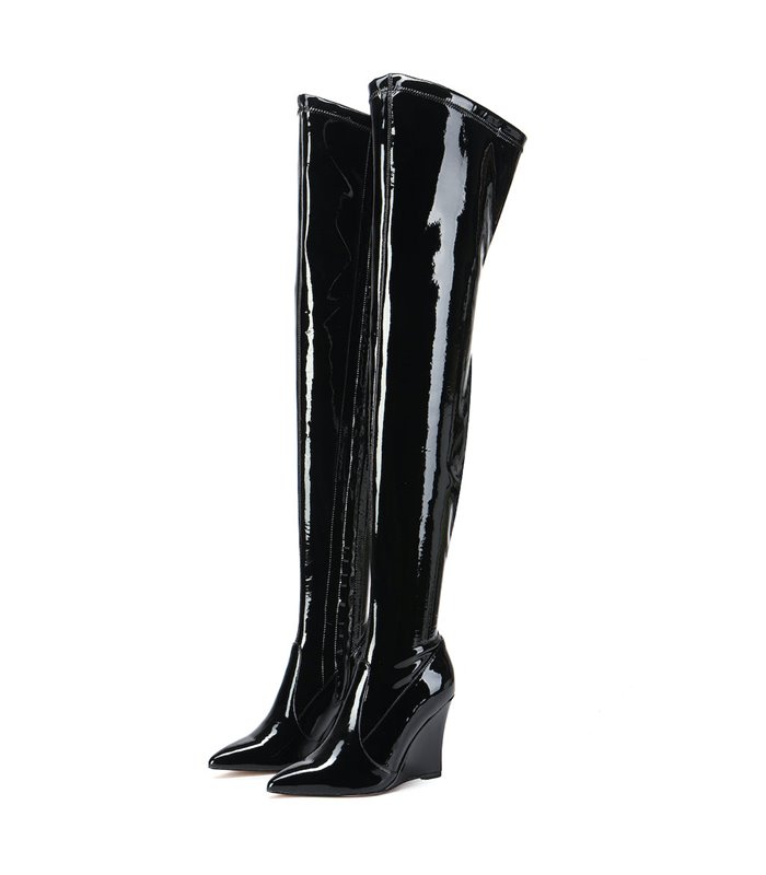 Giaro Overknee Boot EVERSON BLACK SHINY