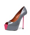 Giaro Peeptoe Plateau Pumps BELIZA Multi/Fuchsia