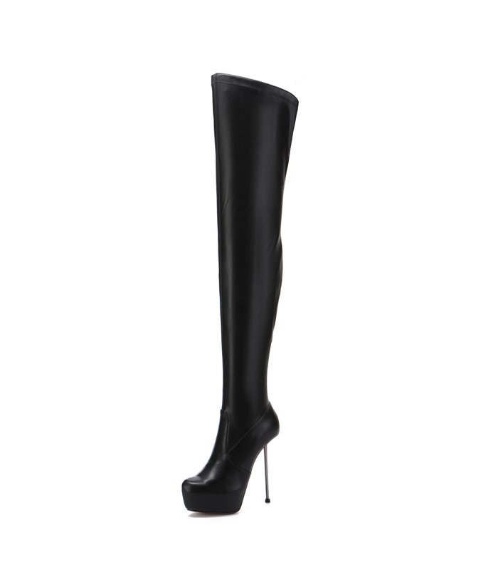 Giaro Overknee Plateau Boot BRISA BLACK SHINY