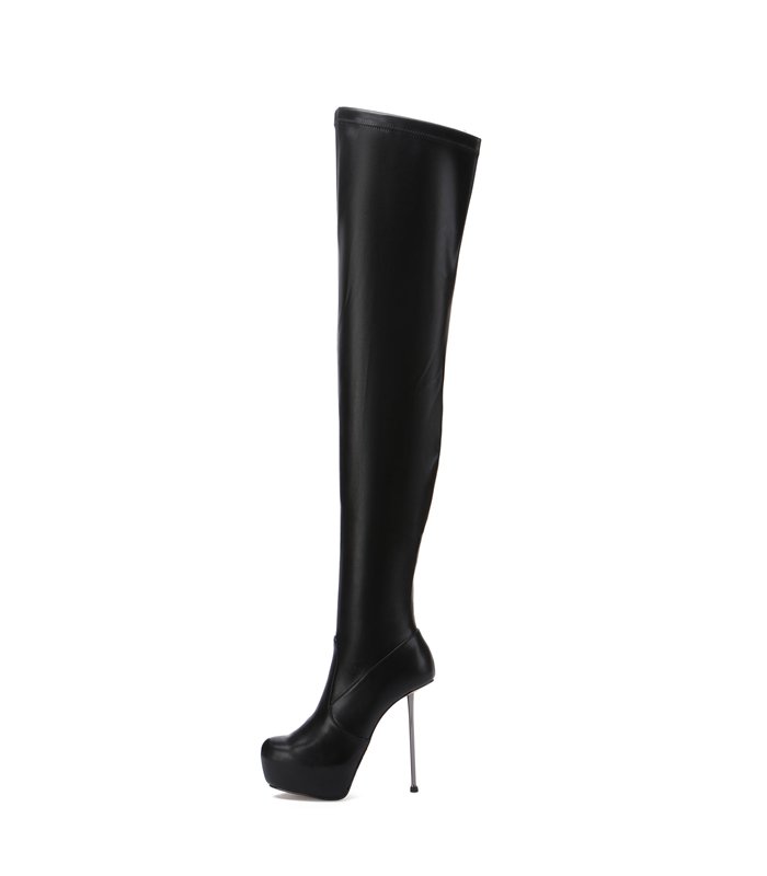 Giaro Overknee Plateau Boot BRISA BLACK SHINY