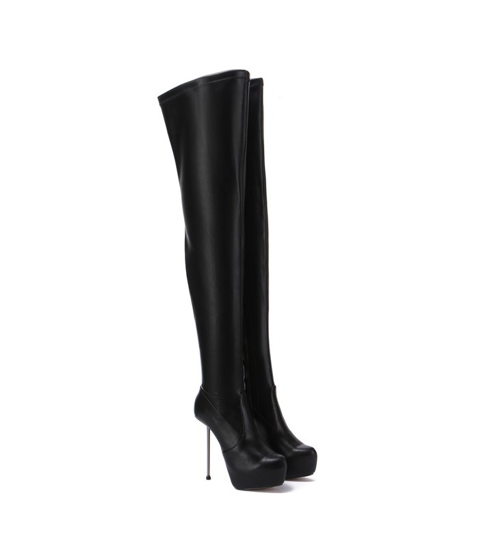 Giaro Overknee Plateau Boot BRISA BLACK SHINY