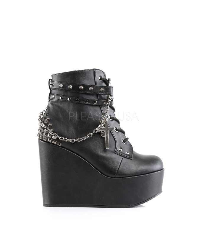 Demonia Plateau Stiefeletten POISON-101 Schwarz