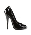 Peeptoe High Heels DOMINA-212 - Lack Schwarz