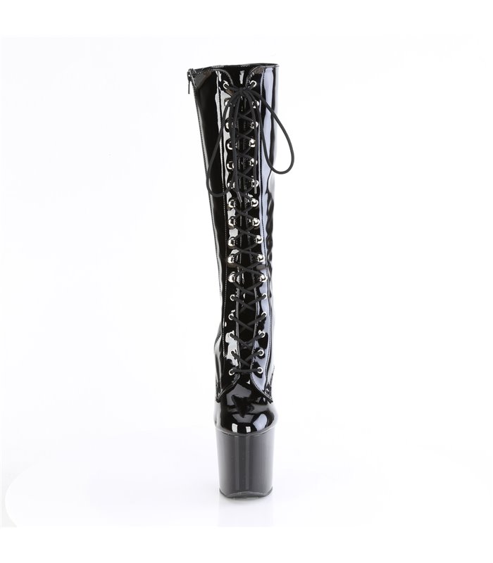 CRAZE-2023 Plateau Stiefel - Schwarz Lack | Pleaser