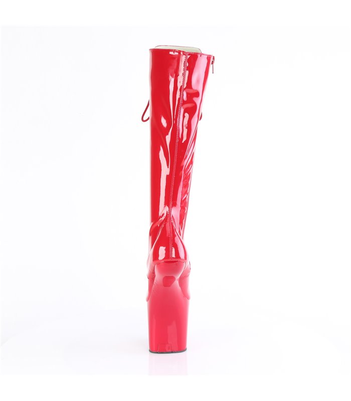 CRAZE-2023 Plateau Stiefel - Rot Lack | Pleaser