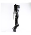 CRAZE-3023 Plateau Overknee Stiefel - Schwarz Lack | Pleaser