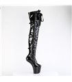 CRAZE-3028 Plateau Overknee Stiefel - Schwarz Lack | Pleaser