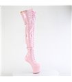 CRAZE-3028 Plateau Overknee Stiefel - Pink Lack | Pleaser