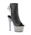 Platform ankle boots - ADORE-1018LG - black glitter | Pleaser