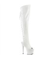 ADORE-3019 - Platform Boots - White | Pleaser