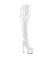 ADORE-3063 - Platform Overknee Boots - White Shiny | Pleaser