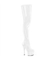 ADORE-4000 - Platform Overknee Boots - White Shiny | Pleaser