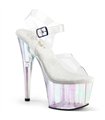 ADORE-708HT - Plateau High Heel Sandalette - Klar/Transparent/Schimmer | Pleaser