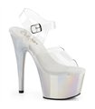 ADORE-708LQ - Platform High Heel Sandals - White/Clear | Pleaser