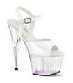 ADORE-709HT - Platform high heel sandal - white/clear shimmering | Pleaser