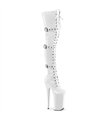 BEYOND-3028 - Platform Overknee Boots - White Shiny | Pleaser