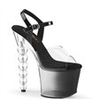  BLISS-708-1BC - Platform Sandaal Met Hoge Hak - Zwart/Clear | Pleaser