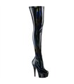 DELIGHT-3000HWR - Platform Overknee Boots - Black/Shimmering | Pleaser