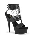 DELIGHT-661 - Platform High Heel Sandal - Black Matt | Pleaser