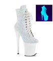 FLAMINGO-1020LG - Platform ankle boots - white/glitter glow in dark | Pleaser