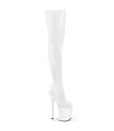 FLAMINGO-3000 - Overknee Boots - White Shiny | Pleaser