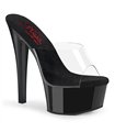  GLEAM-601 - Platform Muilezel Met Hoge Hak - Zwart | Pleaser