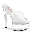 GLEAM-601 - Plateau High Heel Pantolette - Klar/Transparent | Pleaser