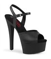 GLEAM-609 - Platform Sandaal Met Hoge Hak - Zwart Mat | Pleaser