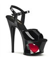 MOON-709H - Platform High Heel Sandal - Black | Pleaser