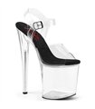 NAUGHTY-808 - Plateau High Heel Sadalette - Schwarz/Klar/Transparent | Pleaser