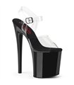 NAUGHTY-808 - Plateau High Heel Sandalette - Schwarz/Klar/Transparent | Pleaser