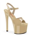 PASSION-709 - Platform high heel sandal - beige Shiny | Pleaser