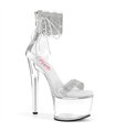 PASSION-727RS - Platform high heel sandal - white/clear glitter | Pleaser