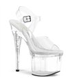 TREASURE-708EST - Plateau High Heel Sandalette - Klar/Transparent | Pleaser 