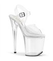 TREASURE-808FLA - Plateau High Heel Sandalette - Klar/Transparent | Pleaser