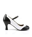 Retro Pumps FLAPPER-25 - Schwarz/Weiß