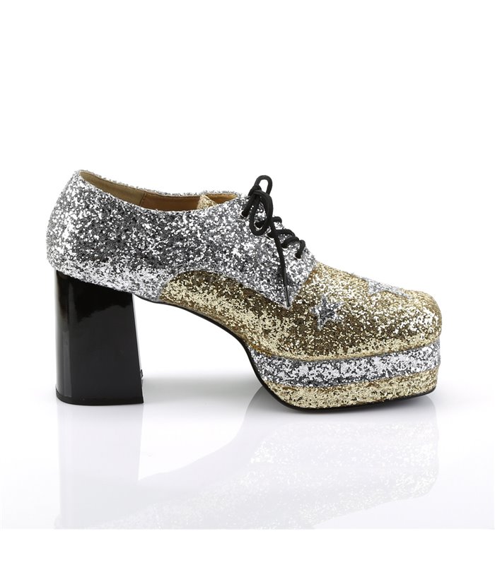 Herren Plateauschuh GLAMROCK-02 - Gold Glitter