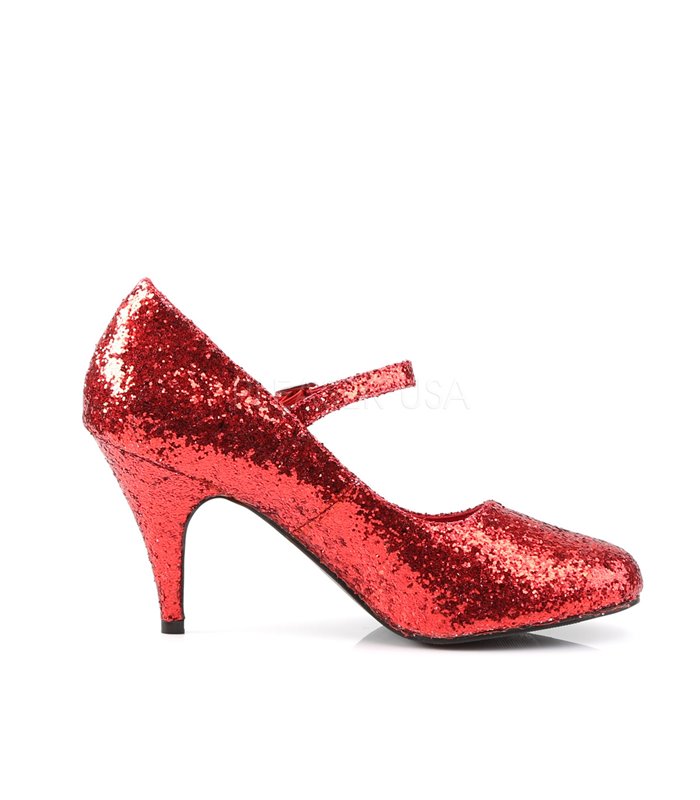 Mary Janes GLINDA-50G - Glitter Rot