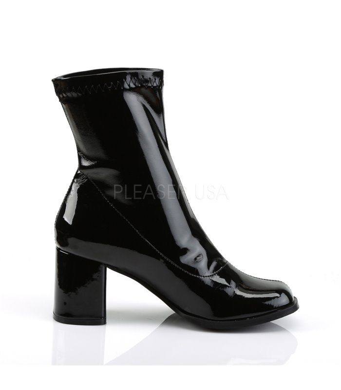 Klassische Stiefelette GOGO-150 - Lack Schwarz