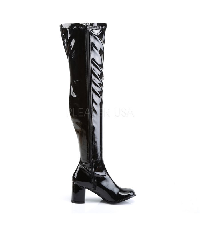 Overknee Stiefel GOGO-3000 - Lack Schwarz