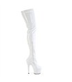 ADORE-4000 - Platform Overknee Boots - White Shiny | Pleaser