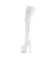 ADORE-4000 - Platform Overknee Boots - White Shiny | Pleaser