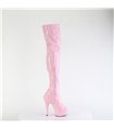 DELIGHT-3000HWR - Platform Overknee Boots - Pink Shiny | Pleaser