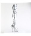 DELIGHT-3000HWR - Platform Overknee Boots - Silver | Pleaser