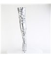 DELIGHT-3000HWR - Platform Overknee Boots - Silver | Pleaser