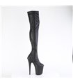 FLAMINGO-3000 - Platform Overknee Boots - Black Matt | Pleaser